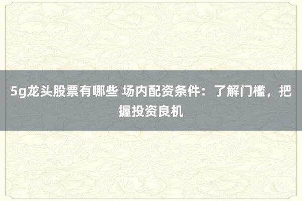 5g龙头股票有哪些 场内配资条件：了解门槛，把握投资良机