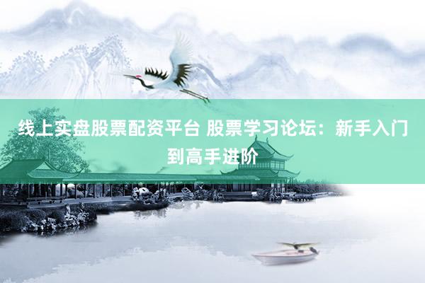 线上实盘股票配资平台 股票学习论坛：新手入门到高手进阶